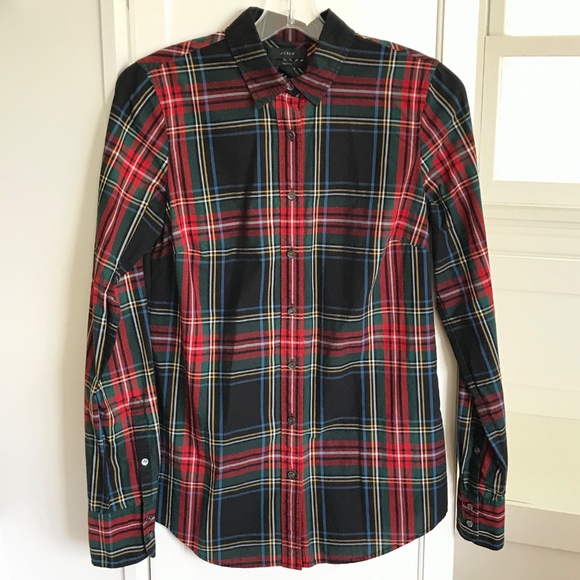 J. CREW Perfect Plaid Button Down Cotton Shirt Bundle Blue Red Boys Size 2T - Picture 3 of 16